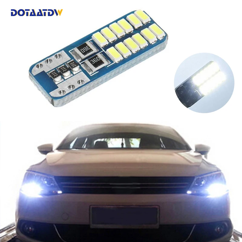 1x T10 3014 SMD 24 светодиодный W5W габаритный фонарь для Volkswagen Polo Passat b5 b6 CC Golf 4 5 6 7 mk6 tiguan |
