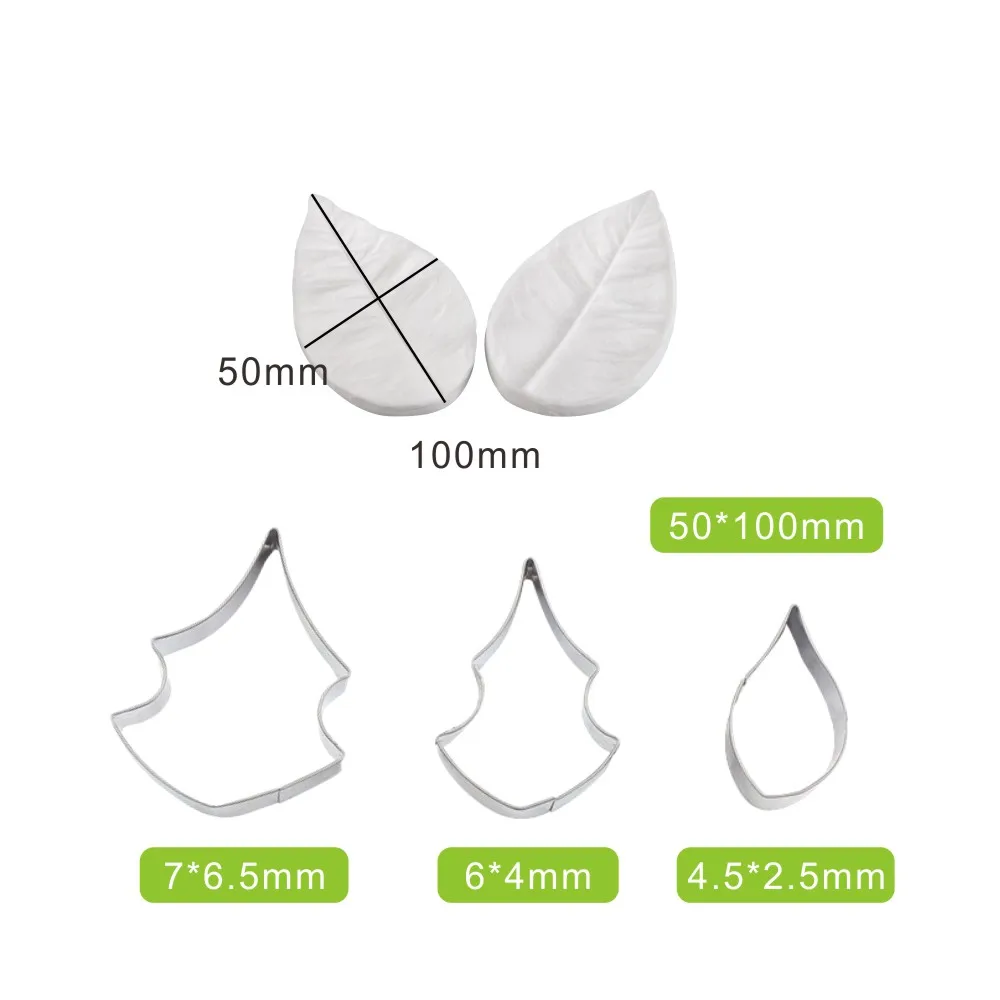 5 шт. Poinsettia Veiner Impression Flower Mold & Cutter Set силиконовая форма для украшения торта помадные
