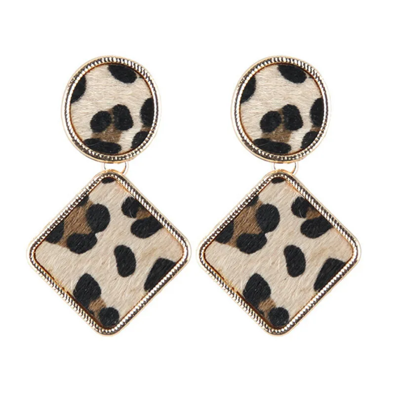  Fashion Exaggerated Geometric Ear Stud Star Heart Triangle Circle Square Pearl Dangle Gold Pantherine Colorful | Украшения и