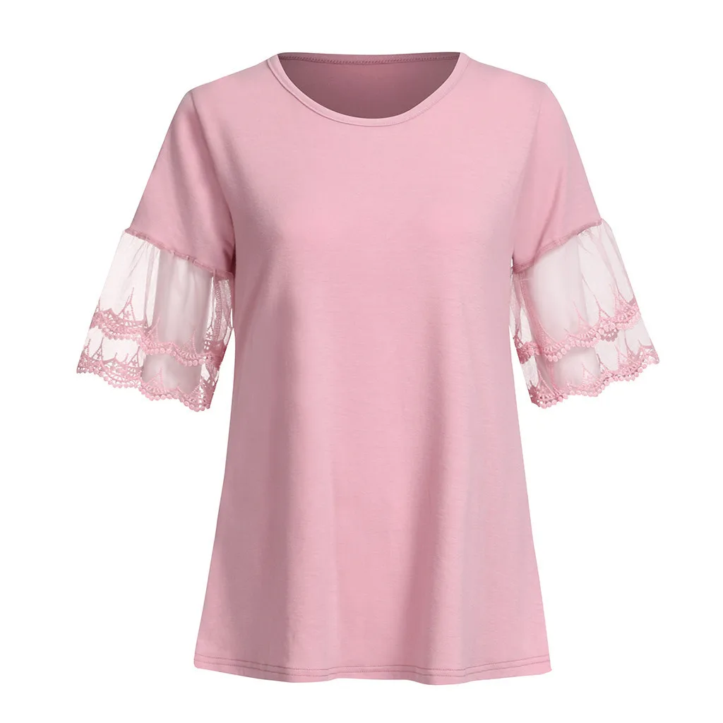 Women's Short Sleeve Lace Mesh Tops Breastfeeding Nusring Maternity Clothes Ropa Embarazada | Мать и ребенок