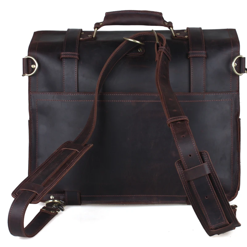 Мужской рюкзак из воловьей кожи Tiding дизайнерский дорожный портфель для ноутбука