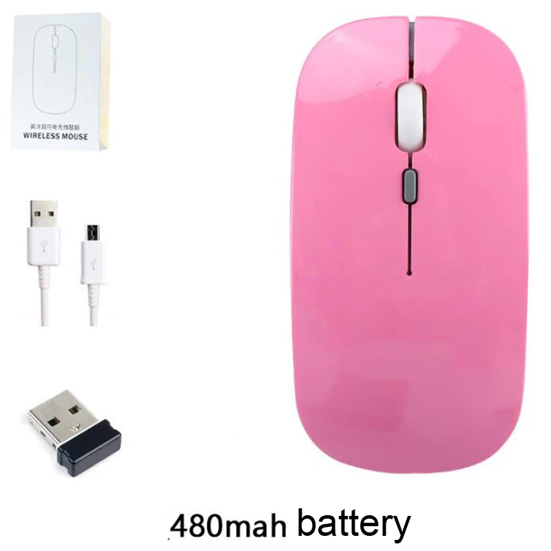 Ультратонкая оптическая беспроводная мышь USB приемник 2 4G тонкая перезаряжаемая