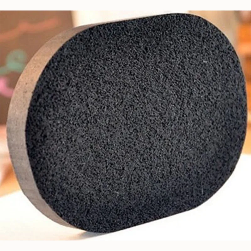 1 шт. овальная черная бамбуковая угольная мягкая подушечка для чистки лица губка