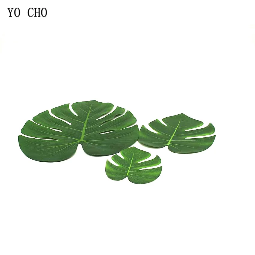 YO CHO 7 шт. искусственные зеленые растения Monstera Deliciosa Черепаховые листья Гавайские