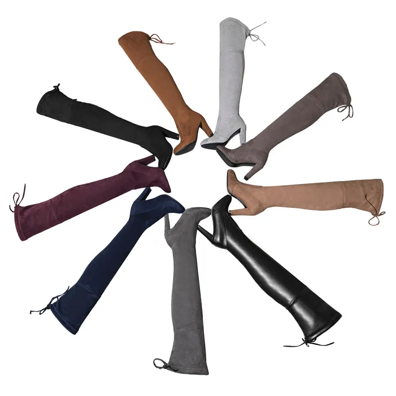 Asumer/Сапоги выше колена женские модные элегантные сапоги до бедра женская обувь