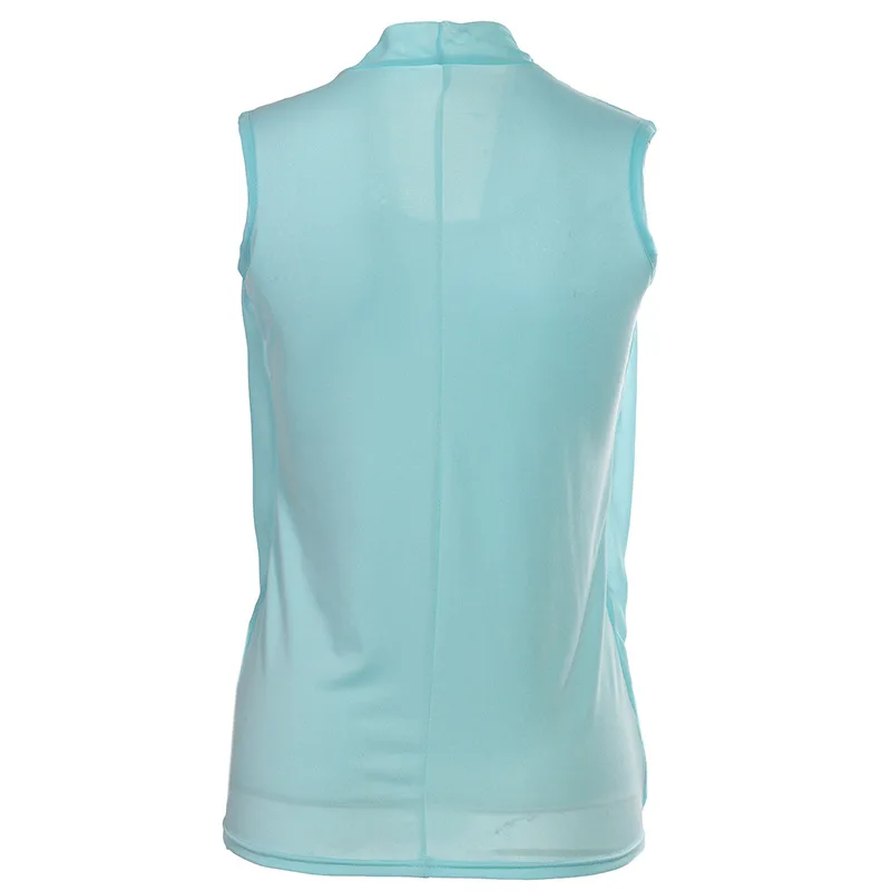 2018 летние топы короткие пляжные Для женщин футболка без рукавов шифон
