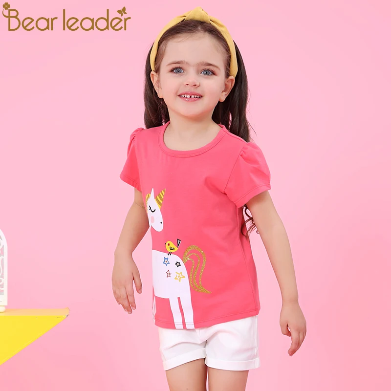 Bear Leader/комплекты для девочек 2021 г. Новая детская одежда рубашка без рукавов +