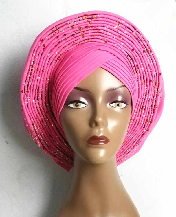 Авто геле уже привязанный головной убор африканская кружевная ткань готов