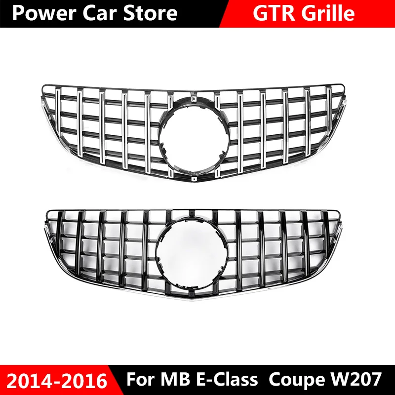 W207 C207 гриль GTR GT R стиль хром Черная передняя решетка для автомобиля Mercedes Benz E Coupe 2014