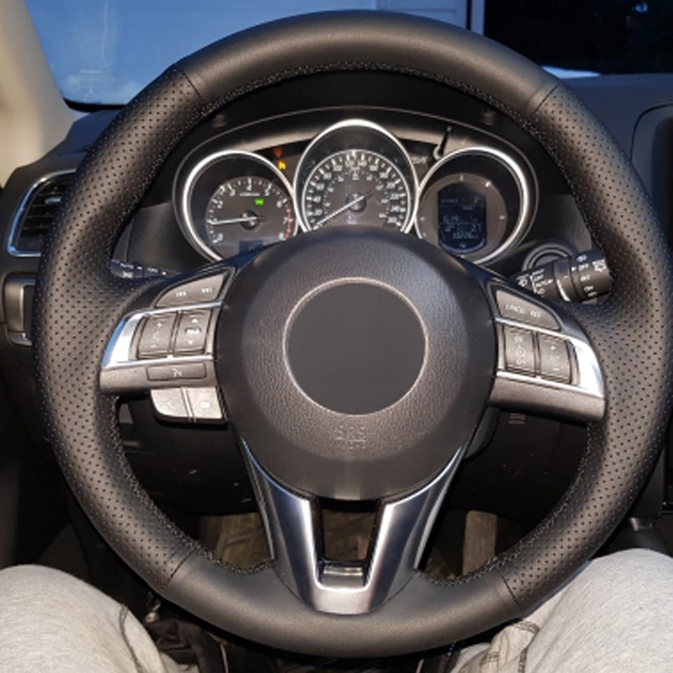 Черный мягкой искусственной кожи рулевого колеса автомобиля Обложка для Mazda CX-5 CX5 Atenza Новинка года Mazda 3 CX-3 Scion iA