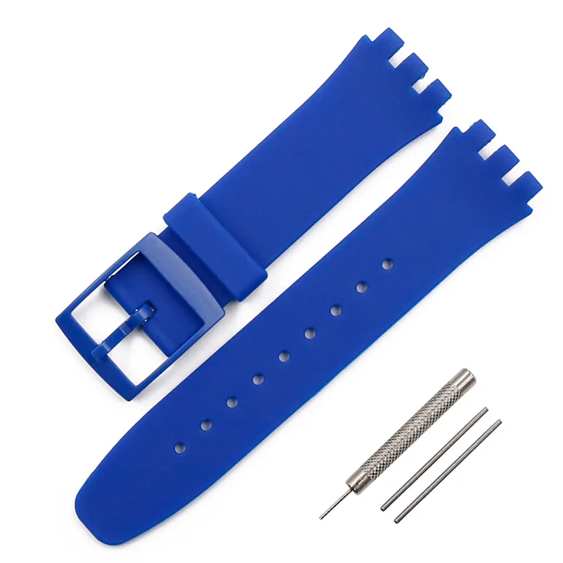 Пряжка 20 мм силиконовый ремешок для мужчин для Swatch SUSB401SUSW402SUSN400SUSL400 резиновый ремешок водонепроницаемый браслет для часов - Цвет ремешка: blue