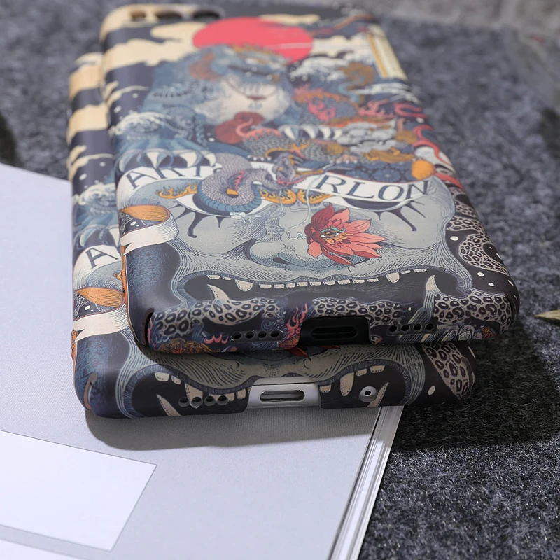 Японский жесткий чехол для телефона Ukiyo e Frosted Arts Xiaomi mi11 mi10 mi9 9T Pro K20 Pro|Бамперы| |