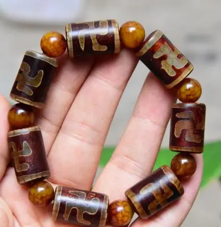

22x14mm China's Tibet old agatechakra stone bracelet Day bead
