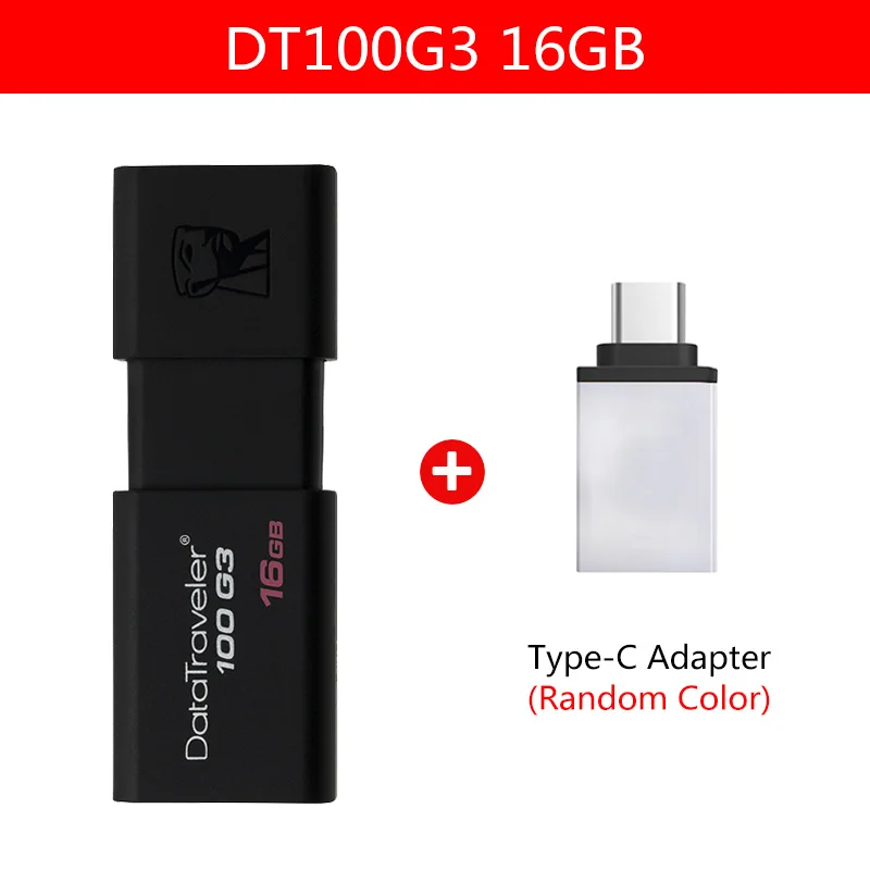 Kingston 16 GB USB флеш-накопители usb 3,0 флешки высокоскоростные флешки DT100G3 16 gb memoria USB stick - Цвет: 16GB-B