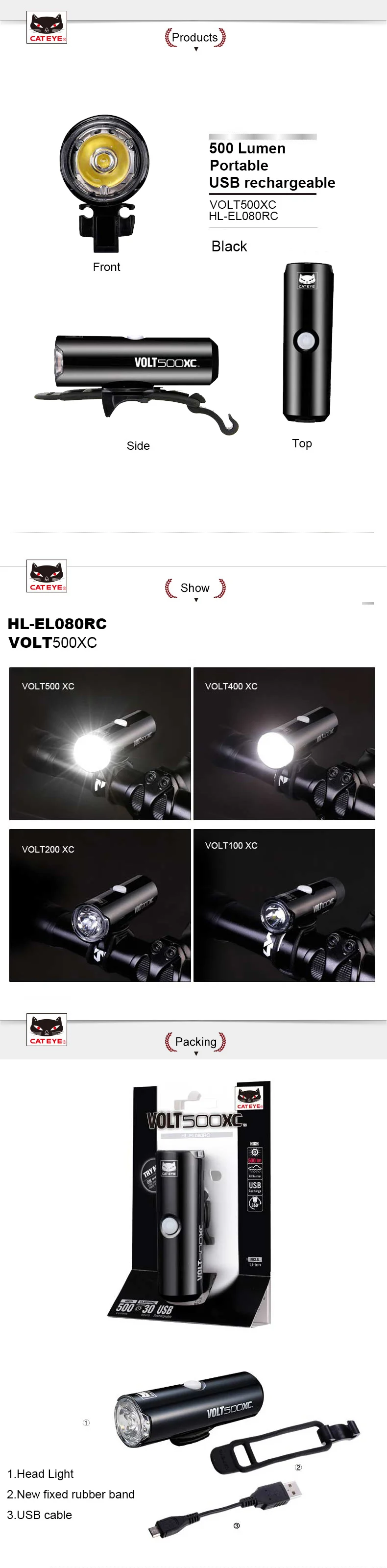 Водонепроницаемый USB Перезаряжаемый MTB светодиодный налобный светильник встроенный аккумулятор вспышка светильник Аксессуары для велосипеда CATEYE велосипедный передний светильник