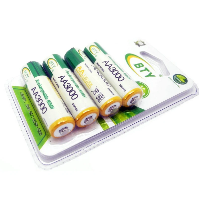 Аккумуляторные батарейки AA Ni-MH 3000 мАч 4 шт. | Электроника