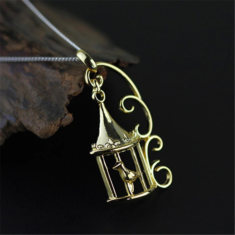 изящный ручная работа кулон прелестный клетка для птиц дизайн кулоны цепочки