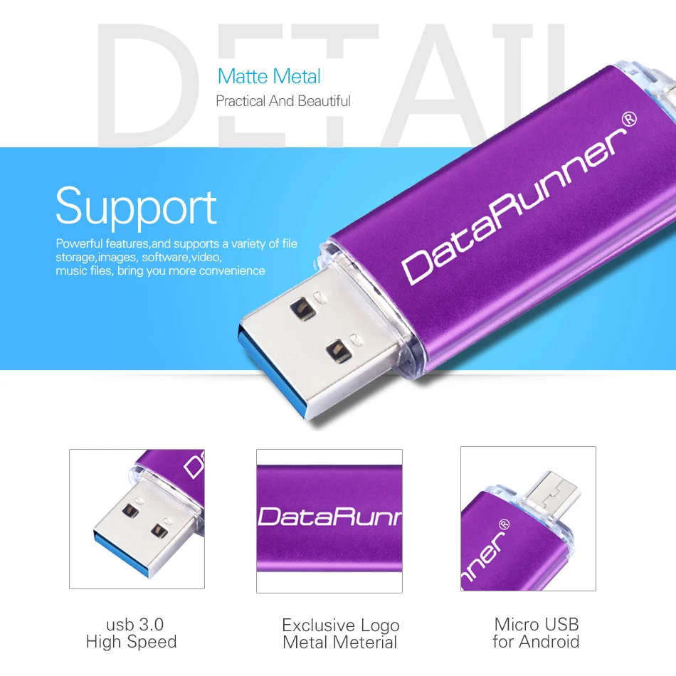 DataRunner Многофункциональный USB флеш накопитель 128 Гб OTG 16 ГБ 32 64 256 cle 3 0 флэш диск|USB
