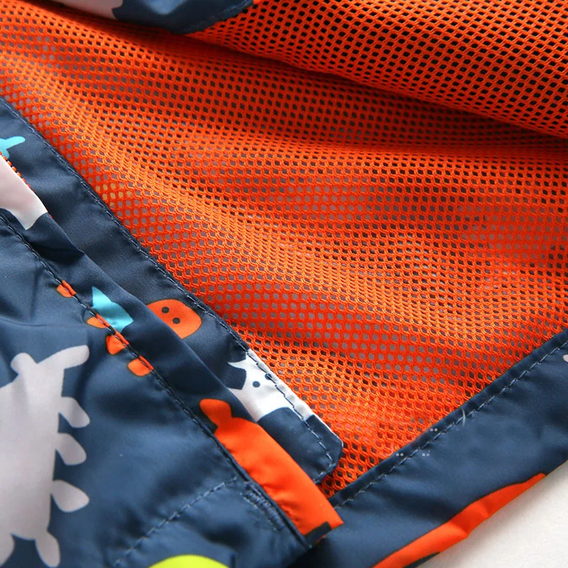 Осень 2017 куртка для маленьких мальчиков Детская ветровка с принтом динозавра