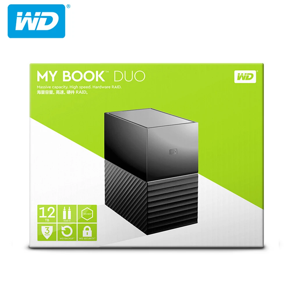 

Western Digital My Book Duo 4T/6T/8T/12T/16T/20T Desktop External Hard Drive Original-USB 3.0 Hardware Encryption WDBFBE0040JBK