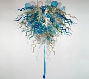 

Home Deco Blown Glass Pendant Lamps Hand Blown Multi Color Glass Hanging LED Chandelier Lighting Fixture