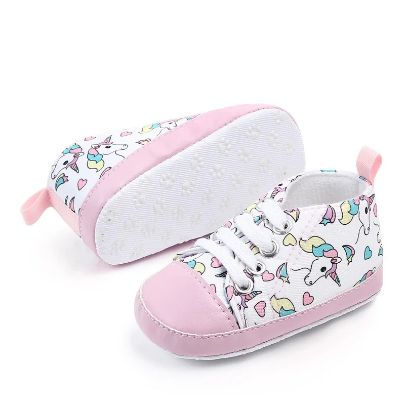 2227 pink MiYuebb/Обувь для маленьких девочек с вышитыми цветами; Модные Повседневные кроссовки с принтом единорога; тапочки унисекс для малышей - Цвет: 2227 pink