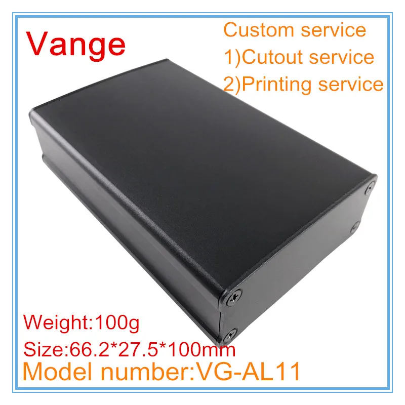 Черные металлические ящики из экструдированного профиля 1 шт./лот 66 2*27 5*100 мм 6063-T5