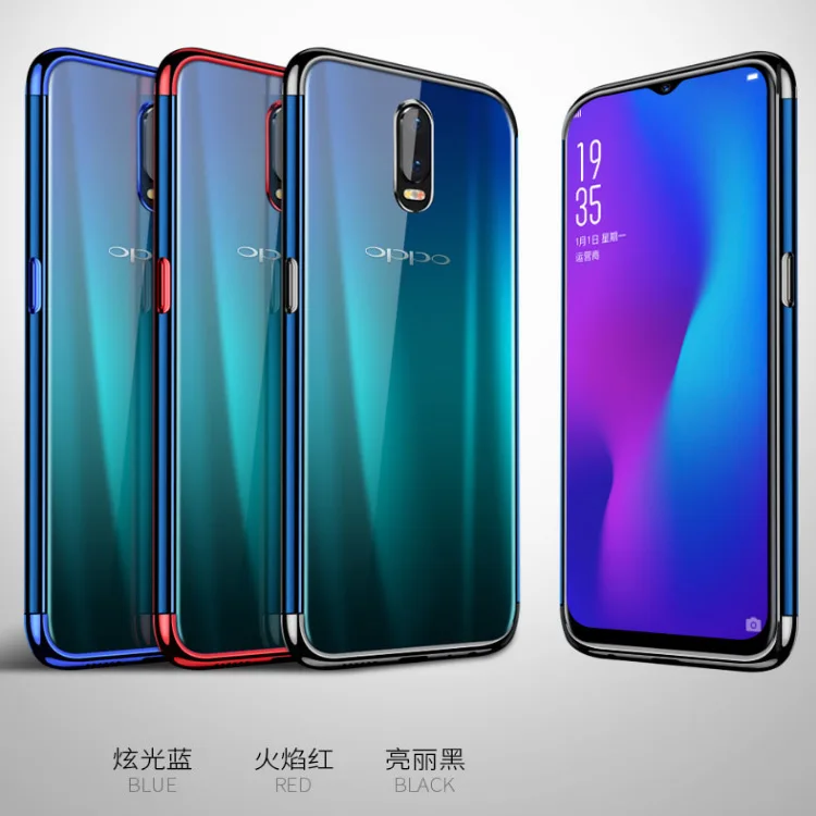 Роскошный тонкий пластиковый чехол для телефона Oppo R17, ультратонкий противоударный защитный чехол с гальваническим покрытием для Oppo R17 F9 F7 Find X Coque
