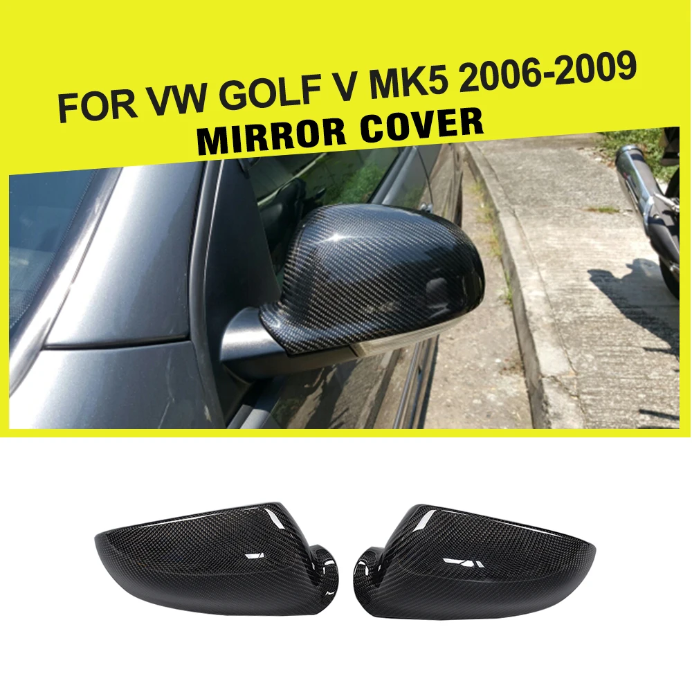Replacement Style Carbon Fiber Car Side Rearview Mirror Covers Caps for VW Golf 5 V MK5 2006 2009|rearview mirror cover|mirror capscarbon fiber caps
