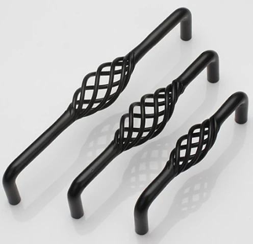 10 шт. антикварные черные спиральные клетки для птиц мебельные ручки кухонные