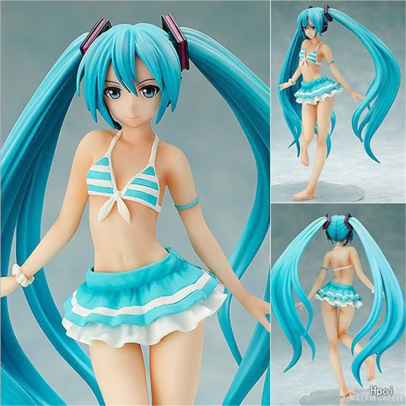 Аниме богиня Мегурине лука HATSUNE MIKU SUPERSONICO бикини ver. Волна ПВХ сексуальные Фигурки