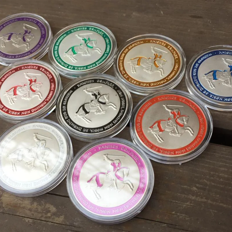 9 шт. серебряный меч рыцаря темплар Европейская золотая медаль сувенир Pauperes