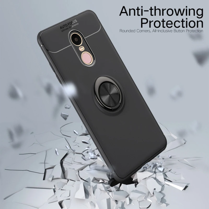 Phone Case For Redmi 7 Rotate Ring Magnetic Car Adsorption Stand Holder Cover note Mi A2 Lite MI8 Silicon |