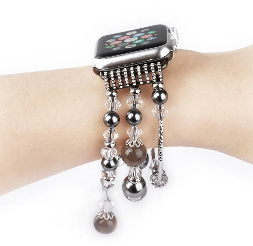 С агатовым браслетом Для apple watch band 4 44 мм 40 мм Женский браслет ремень iwatch 3 2 1 ремешок 42 мм 38 мм аксессуары для часов