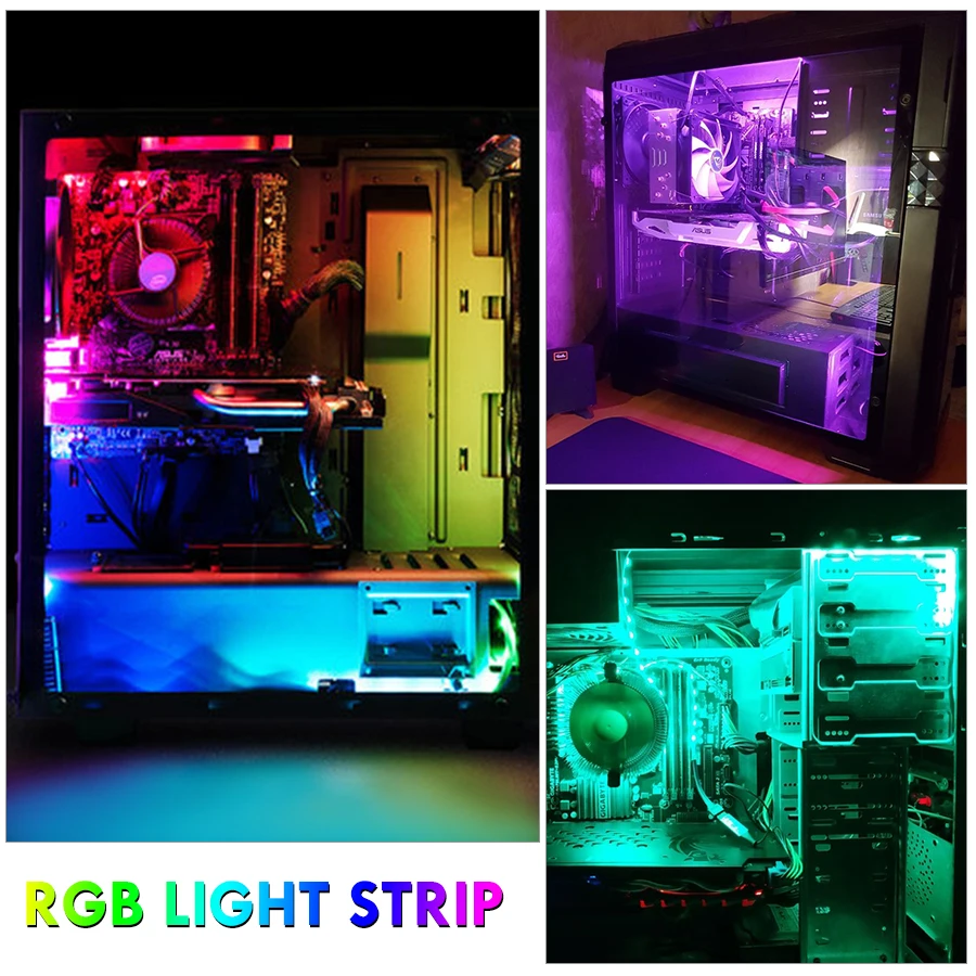 SATA Интерфейс RGB Светодиодные ленты свет DC 12 V Водонепроницаемый диода Лента Неон