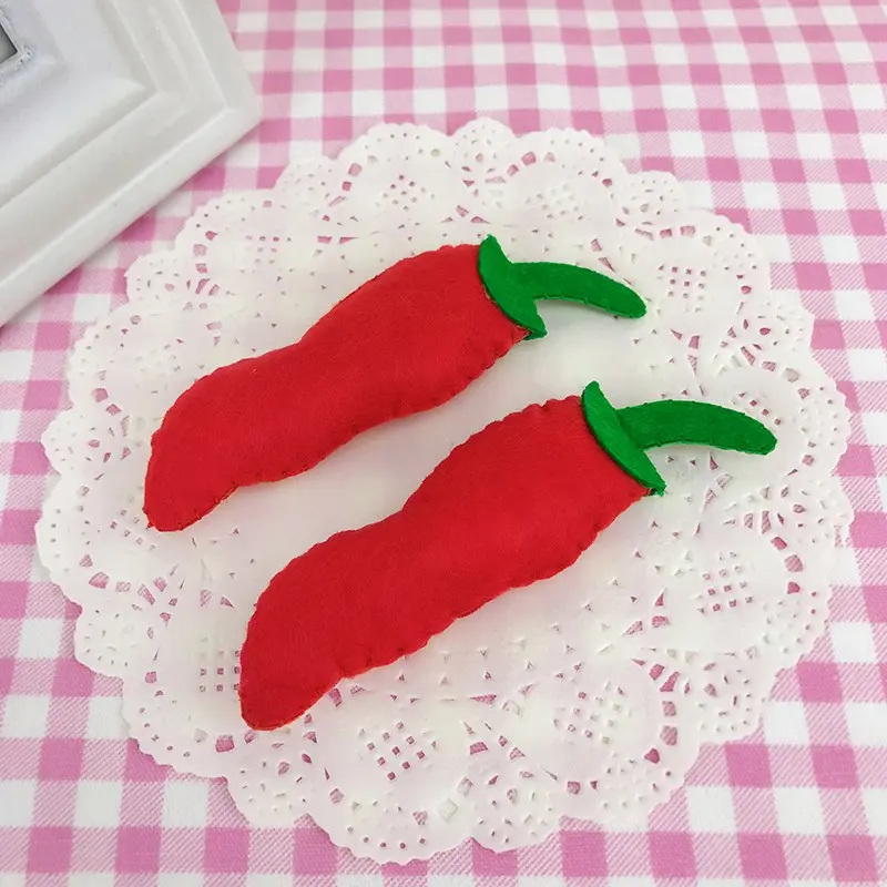 DIY Швейные фетровые овощи ручной работы капуста/Морковь/кукуруза/тыква/Картофель/помидор/перец vetegatble игрушки Войлок diy пакет - Цвет: Pepper