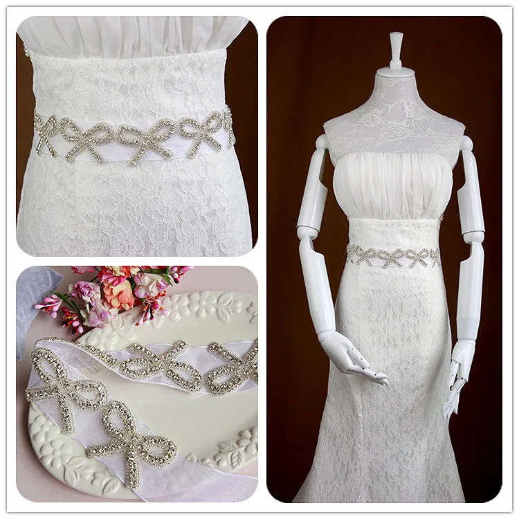 

Fashion Wedding Belt Rhinestone Pearls Flower Bridal Accessories Handmade Bridal Sash For Wedding Prom Dress