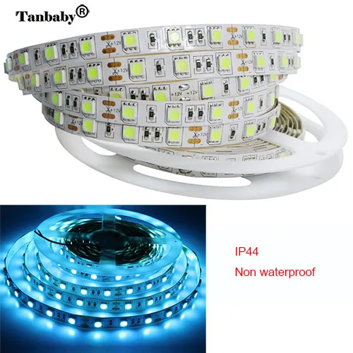 Ледяной Синий ЖК-лента SMD 5050 DC 12 V 5 M 300 светодиодный s Гибкая лента освещение Водонепроницаемая декорация внутри снаружи - Испускаемый цвет: IP44 Non waterproof