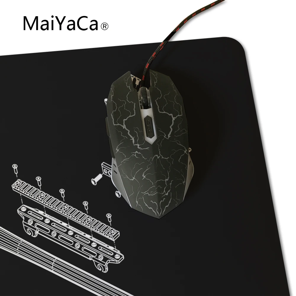 MaiYaCa простой дизайн скоростной пистолет части игровой коврик для Мыши Компьютерный игровой коврик для мыши геймер игровые коврики версия коврик для мыши