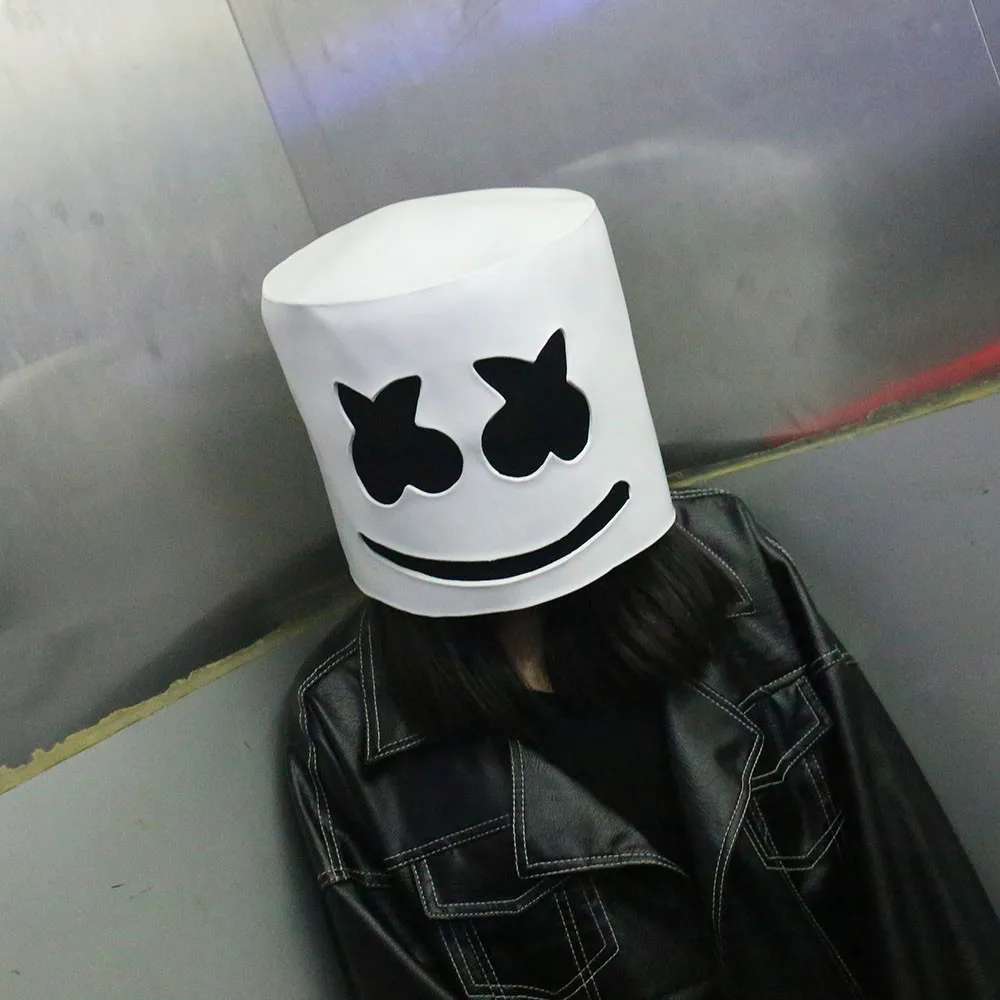 Marshmello латексная маска на голову, Забавный костюм для косплея, головные уборы, аксессуары на Хэллоуин, Карнавальная маска диджея вечерние реквизиты, Прямая поставка