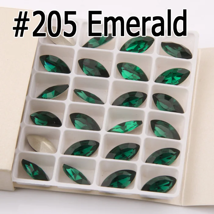 Emerald Стразы с блестящими кристаллами, Пришивные, с когтями, Наветт, сделай сам, цветные стразы, платье, Необычные стразы из камня, стекло, для ювелирных изделий, одежда - Цвет: Emerald