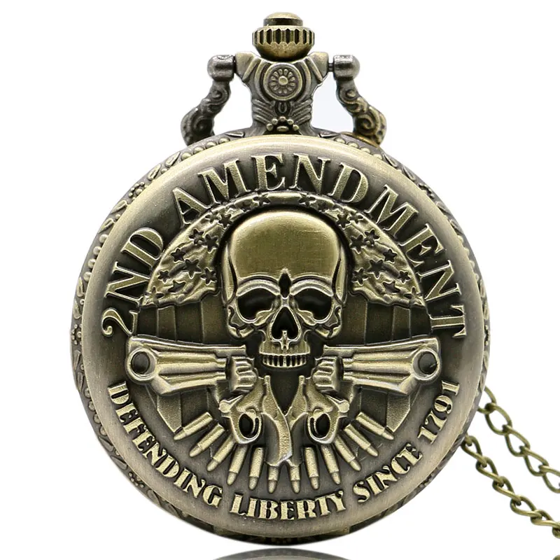 Высокое качество второе предложение США тема бронзовые кварцевые карманные часы