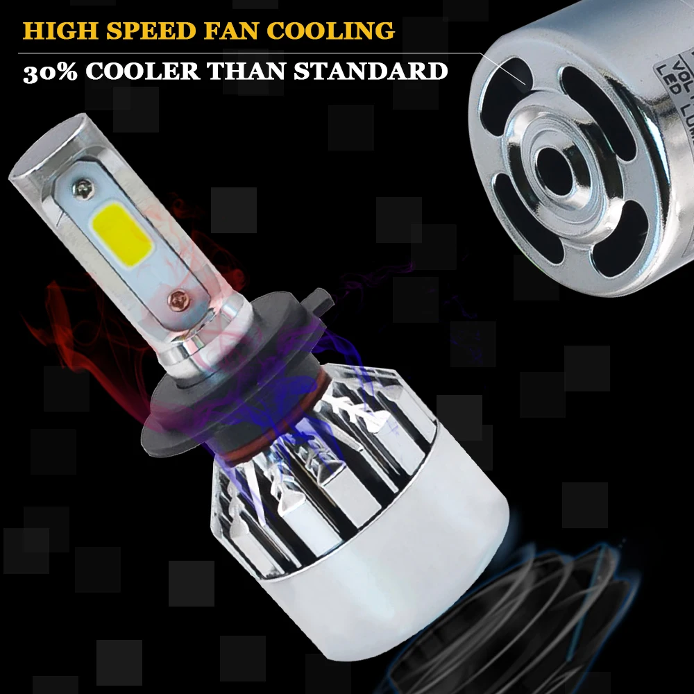 2 шт. LED H7 H4 H1 H3 H11 H8 H9 H13 9005 HB4 HB3 9006 9007 881 лампа для автомобильных фар 72 Вт 8000lm 6500 к