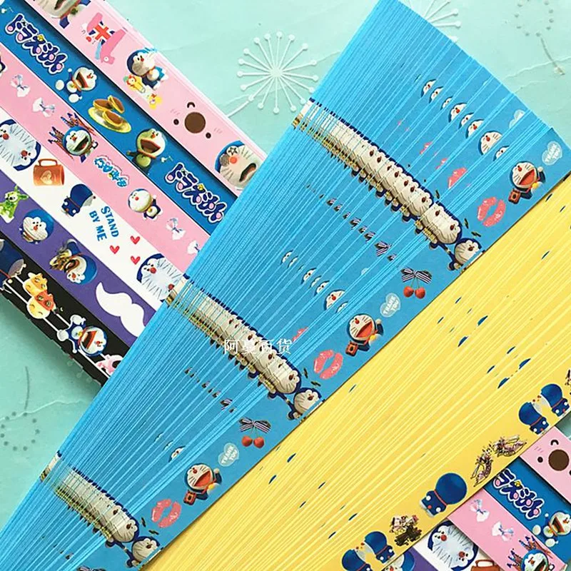 48 шт Doraemon Рюш Бумага кошка Lucky Star со звездно полосатым популярная модель высокого