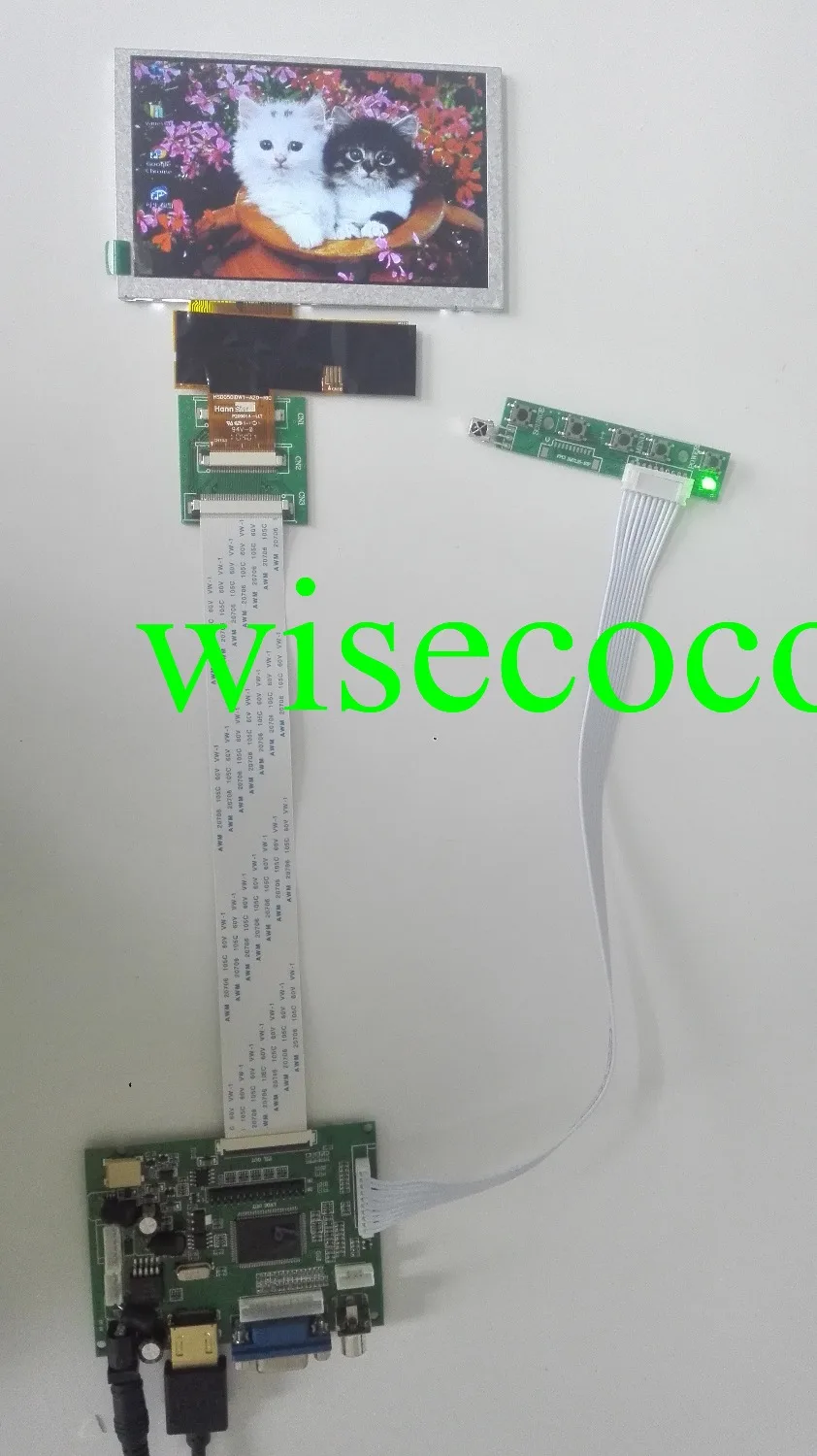 5 inch LCD panel Monitor 800 x480 HSD050IDW1 With + 2AV+ VGA Control drive Board | Мобильные телефоны и аксессуары