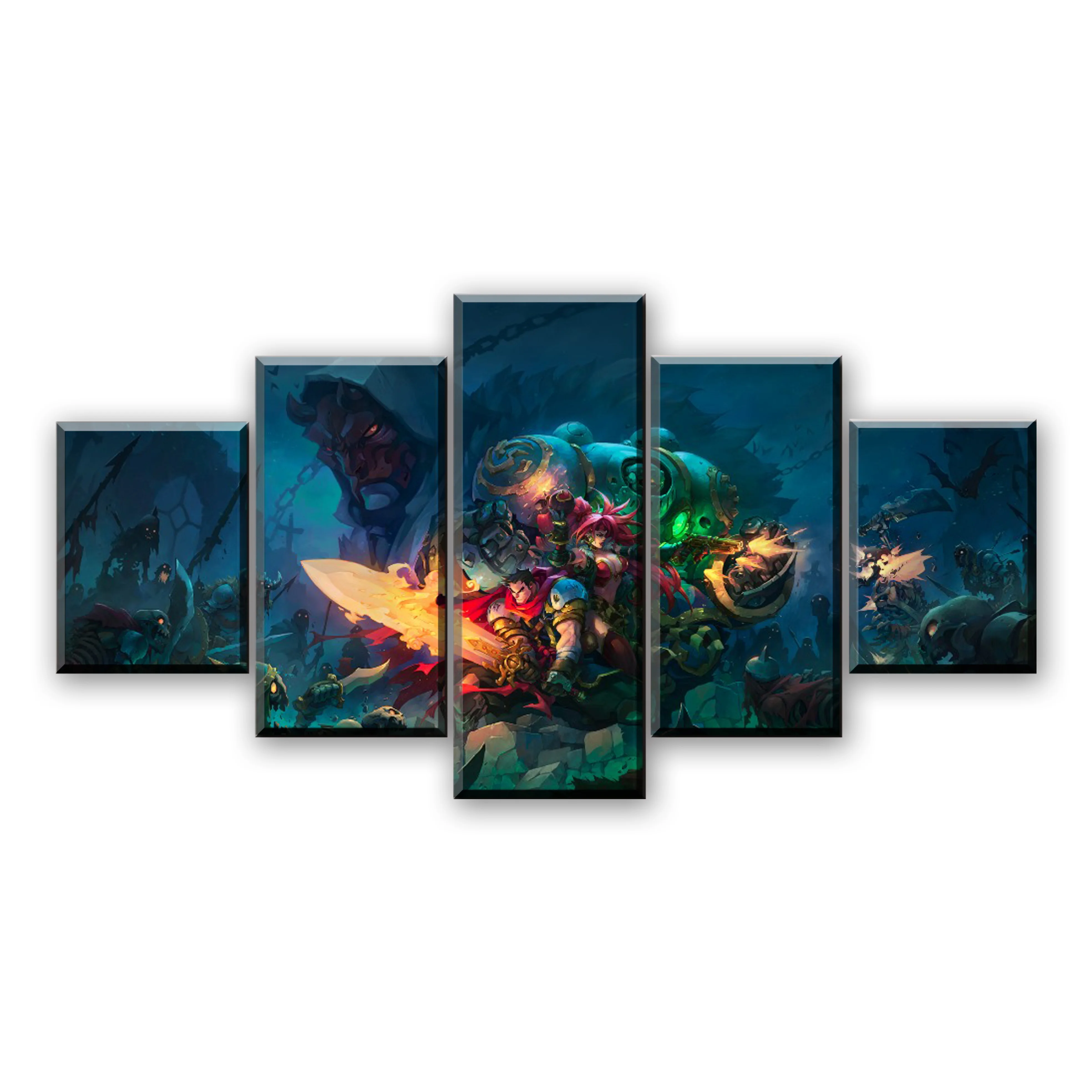 

Modern Wall Art Canvas HD Prints Poster Home Decorative 5 Pieces Games Battle Chasers Nightwar Paintings Modular Framework
