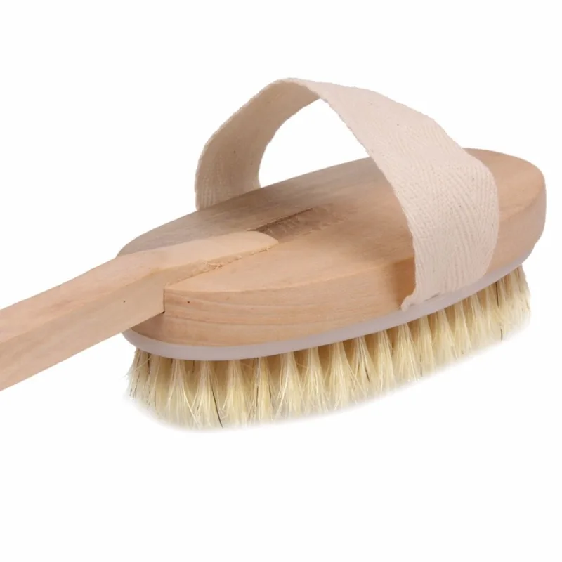 

Natural Boar Bristle Wooden Brand New Hot Hand Grip SPA Bath Wooden Brush Exfoliating Bath & Shower Skin Care Body Scrub