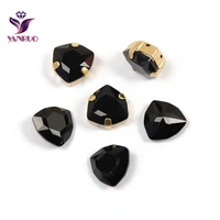 yanruo 4706 trilliant jet stones and crystals black sew fancy rhinestones for sewing vestido applications