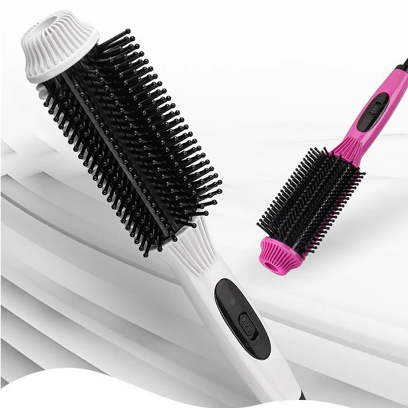 Выпрямитель для волос плойка Расческа 2 в 1 выпрямление завивка анти-ожоги