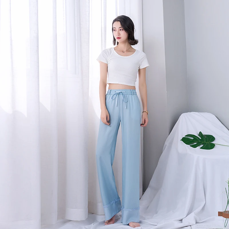 Джинсовые джинсы с кисточками и манжетами лето 2019 Женские Широкие штаны на